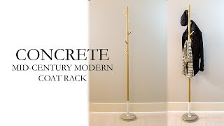 Concrete Mid Century Modern Coat Rack DIY Build this Coat Rack for ~$25 dollars using only (2) Power tools (Power Drill & Jigsaw). The base is made out of Concrete and ...