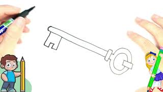 Como Dibujar Una Llave Para Niños Facil Dibujos Para Niños Paso A Paso