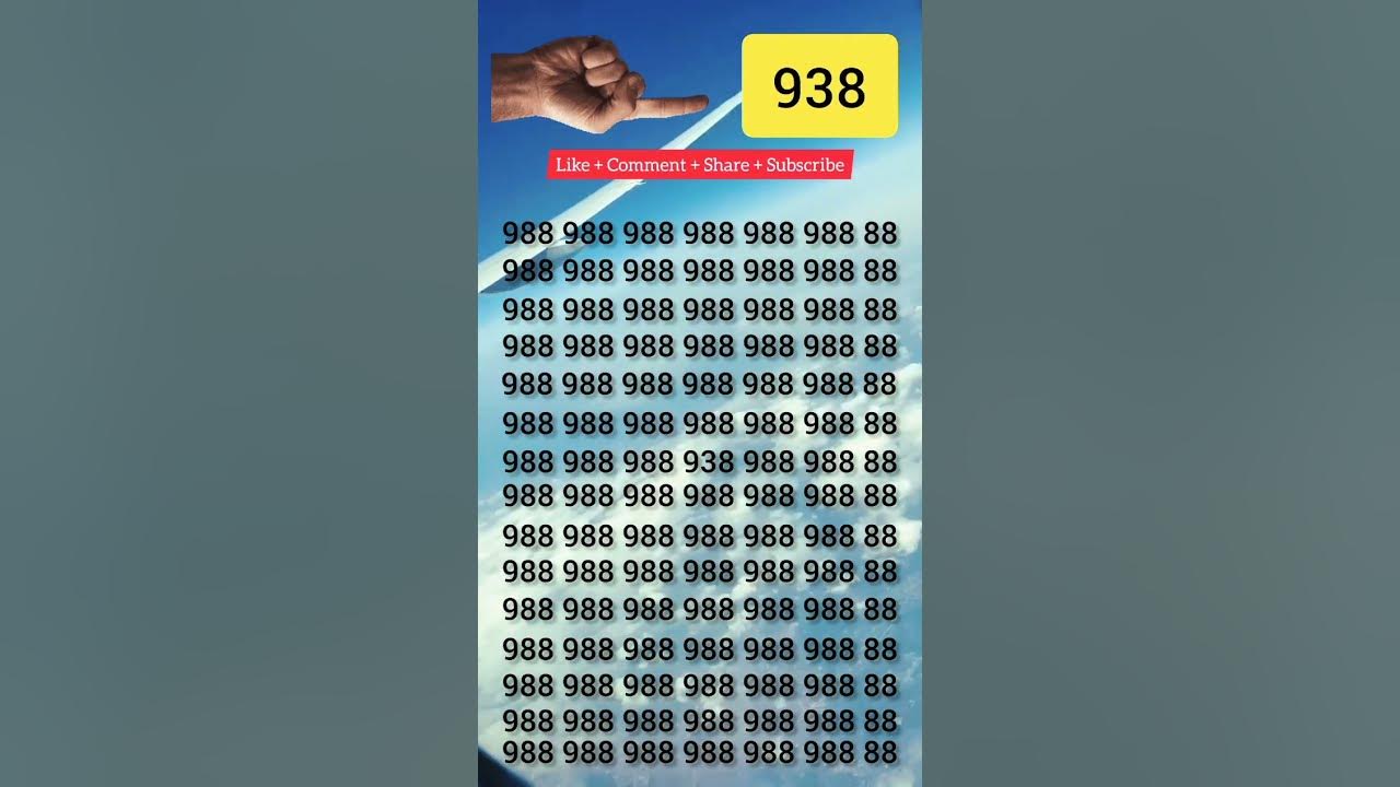 Find the Number 938 😎 #shorts #trending #viral - YouTube