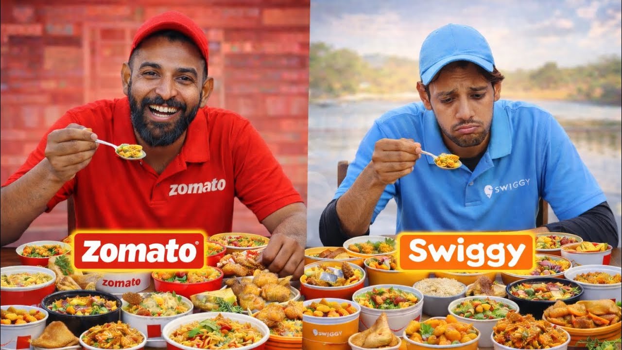 Zomato vs Swiggy Food Order In Jungle 🤩 Who Wins ??