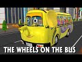 Wheels on the Bus Go Round And Round - 3D Animation Nursery Rhymes & Songs for Children