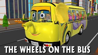 Wheels On The Bus Go Round And Round - 3D Animation Nursery Rhymes & Songs For Children
