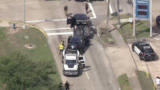 Aerials: 2 drivers hurt when police chase ends in crash in SW Houston