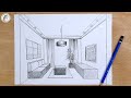 How to drawing in perspective | Interior Design |كيف أرسم بالمنظور| تصميم داخلي حجرة الجلوس