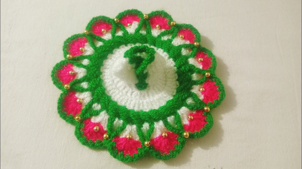 beautiful flower🌺dress for 1-2no.Laddu Gopal ji ,how to make crochet winter dress for laddu Gopalji