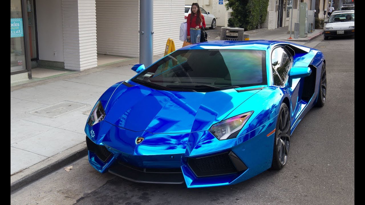 Beautiful Lamborghini Aventador CHROME BLUE - YouTube