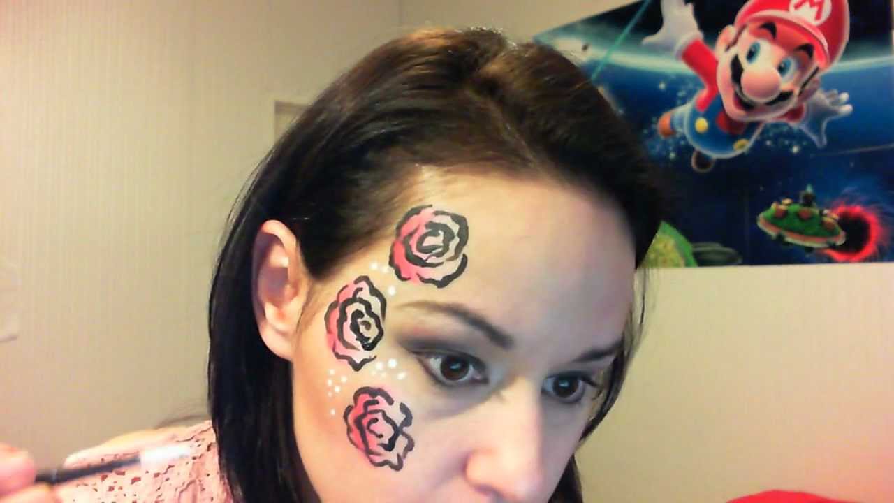 Rose face paint tutorial YouTube