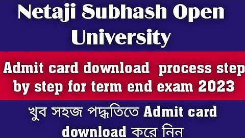 nsou bdp admit card download process step by step/ nsou bdp term end exam 2023 admit card download