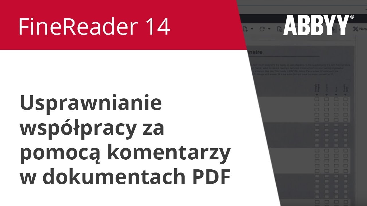 abbyy lingvo Poradnik FineReader 14: Usprawnianie współpracy za pomocą komentarzy w dokumentach PDF