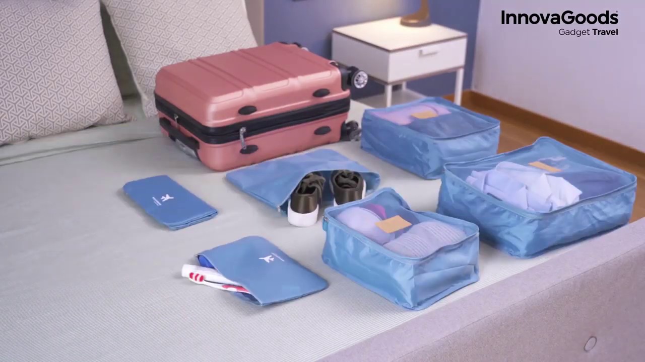 SET DE BOLSAS ORGANIZADORAS PARA MALETAS LUGGAN INNOVAGOODS 6 PIEZAS -  YouTube
