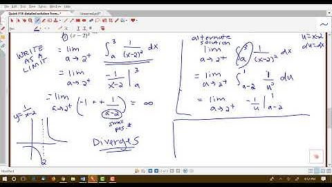 Solutions to the improper integral problems from Quiz 6