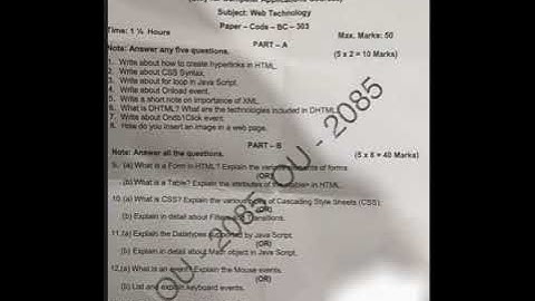 4th sem B.com Subject: Web Technology June/July - 2022