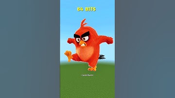 Pixel art of Angry Bird 💝 #minecraft