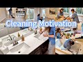 Cleaning Motivation | fridge clean out and upper floor reset | bathroom deep cleaning