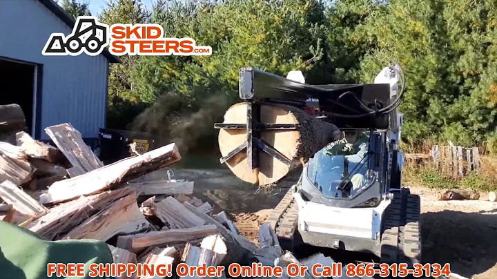 Skid Steer 6 Way Wedge Log Splitter Attachment - SkidSteers.com