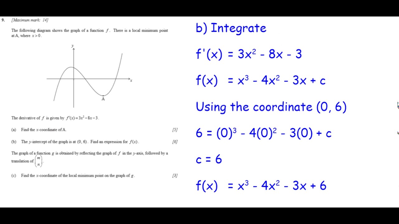 IB SL Calculus Paper 1 Section B Example - YouTube