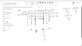 SEE | Computer | Modular Programming | QBASIC | Write down output of program (Dry run in table)