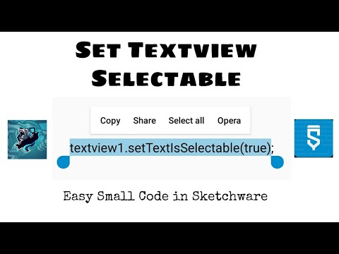 Set Textview Selectable - Easy Code in Description - Sketchware | MskDev
