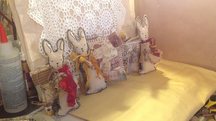 Primitive bunnies with junk journals #17, 18 & 19....