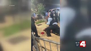 Video shows SLMPD officer lighting cigar while arresting man