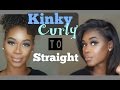 Step By Step Kinky Curly to Straight Blowout Tutorial on 4a hair!