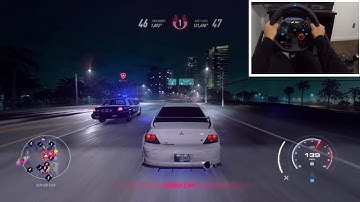 Mitsubishi Lancer Evolution IX - Need For Speed Heat | Logitech G29 Gameplay | Escaping Police Chase