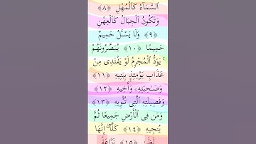 #سورة المعارج من الاية 8 الى الاية 20#سبحان الله#