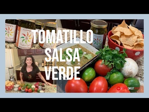 How to make easy Tomatillo Jalapeno Salsa Verde Homemade Recipe - Sonya Sweet Spicy