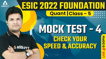 ESIC Recruitment 2022 | Maths Classes | Mock Test #4 | Shantanu Shukla Sir
