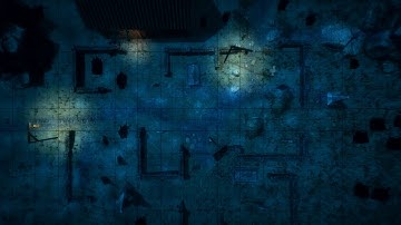 D&D Animated Encounter Battle Map - Graveyard Graveyard Nighttime Grid