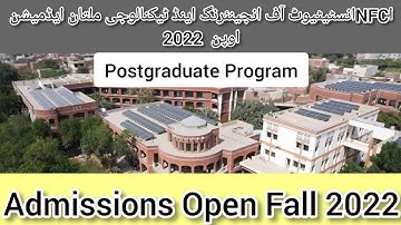 NFC Institute of Engineering and Technology Multan MPhil Admissions Fall 2022 : How to Apply #nfc