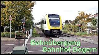 German railway crossing / Bahnübergang und Bahnhof Dogern, Landkreis Waldshut, Deutschland 2020