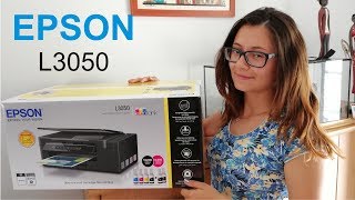 طابعة EPSON L3050 EcoTank - Unboxing وتركيب الحبر بواسطة Eva