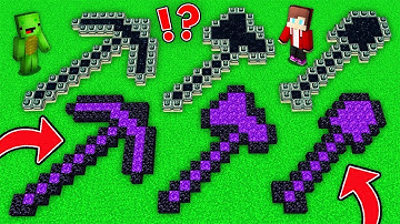 JJ and Mikey Found PORTALS in the form of TOOLS : END vs NETHER in Minecraft Maizen!