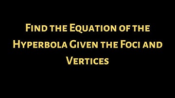 Hyperbola with Foci (-3, 0), (1, 0) and Vertices (-2, 0), (0, 0)