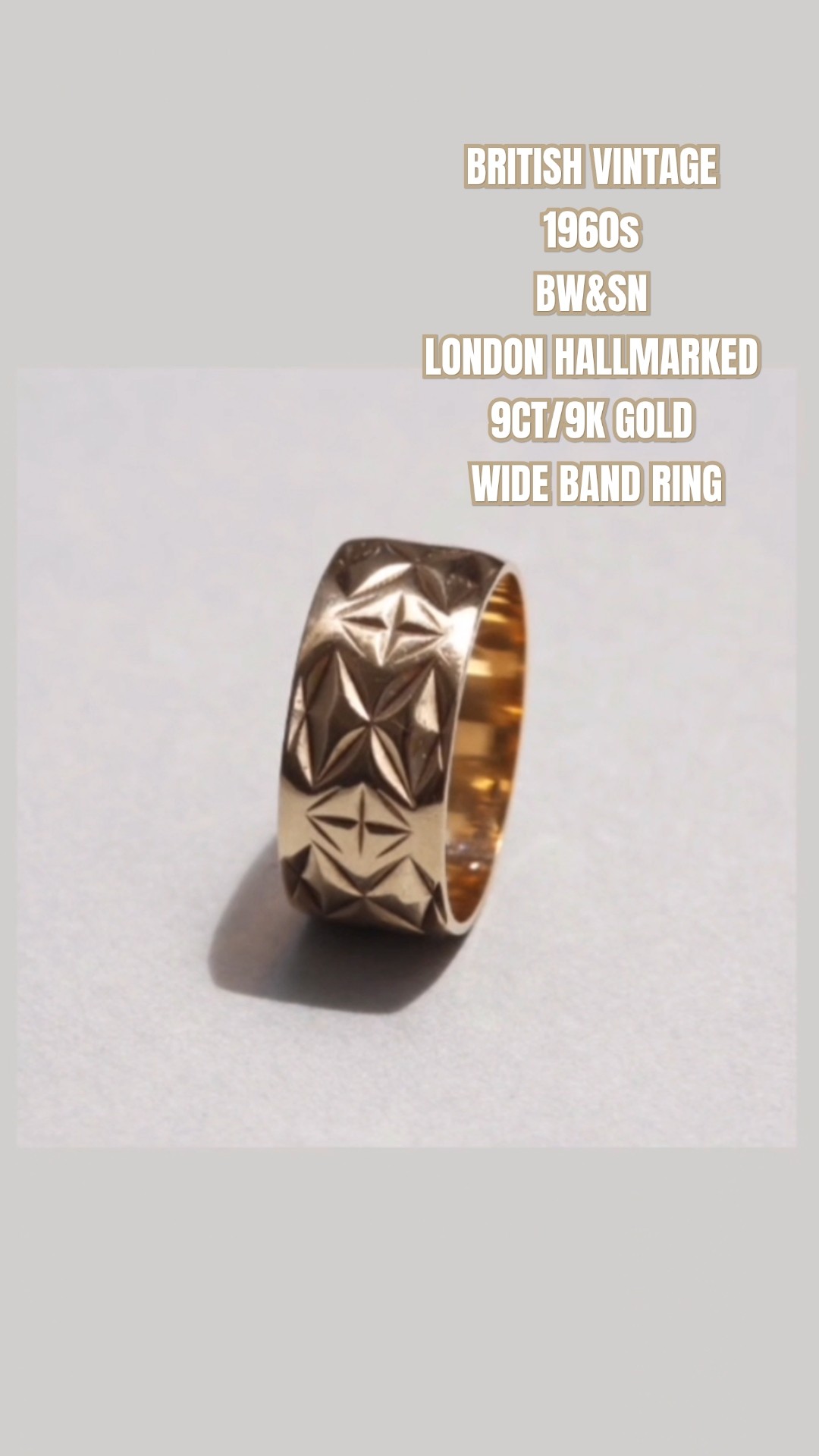 イギリス 英国 ロンドン ツイスト バンドリング 9k 9ct 英国 RJ ロンドンムホールマーク 9CT/9K GOLD バンドリング JP7.5