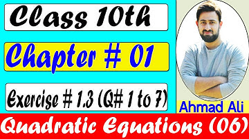 Class 10 math chapter 1 - Quadratic Equations - Exercise 1.3 - Lecture 06 - Groomers Academy