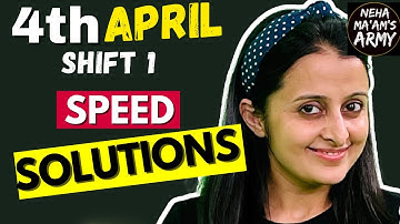 JEE APRIL 2024 : 4th APRIL SHIFT 1 PAPER SOLUTIONS | SPEED SOLUTIONS | JEE MATHS| NEHA MAM #jee2024