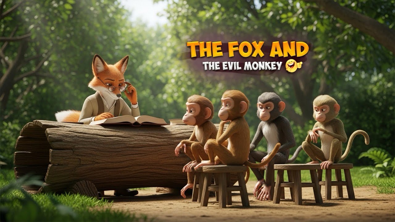 The Fox and The Evil Monkeys | Funny Animal Story | Moral Lesson | Fox Master and Naughty Monkeys