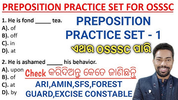 Preposition Practice Set - 1 For OSSSC || Most Expected MCQ For OSSSC || Target - 40/40
