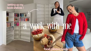 spend a week with me: setting up my bookshelves, ice bath, hauls!