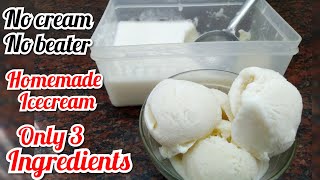 இவ்வளவு ஈசியா ஐஸ்க்ரீம் செய்றது😍|Homemade Vanilla IceCream in Lockdown Without Cream,Beater|Icecream