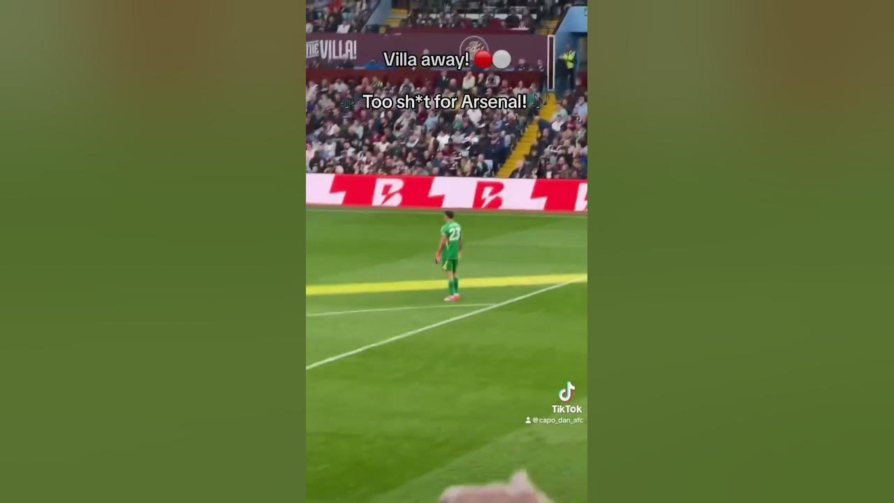 The Arsenal fans sing Emi Martinez a song during the Villa win...