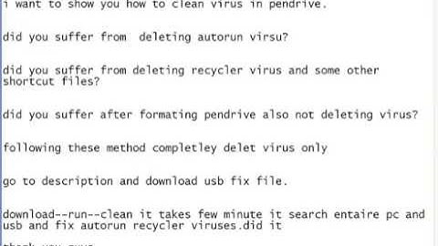 Remove autorun virus completely