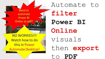 Power BI ONLINE - Automatiseer filteren per iteratie en exporteer naar PDF en sla PDF op met behu...
