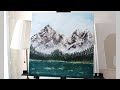 Mountain landscape painting | Acrylic painting | Lake painting | Textured painting