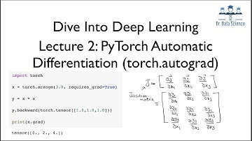 Dive Into Deep Learning, Lecture 2: PyTorch Automatic Differentiation (torch.autograd and backward)