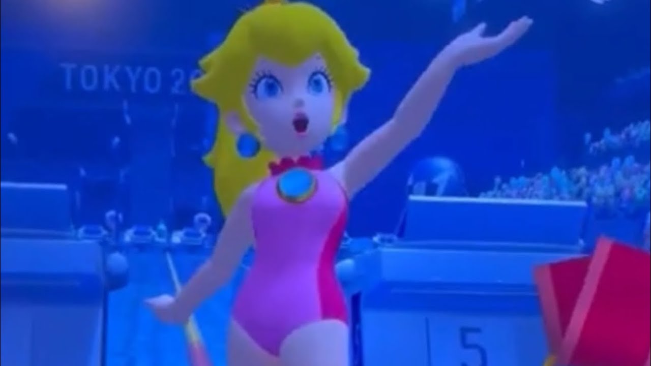 ピーチ姫で100メートルプール泳いでみた【マリオ＆ソニックオリンピック】【Mario&Sonic olinpics 】
