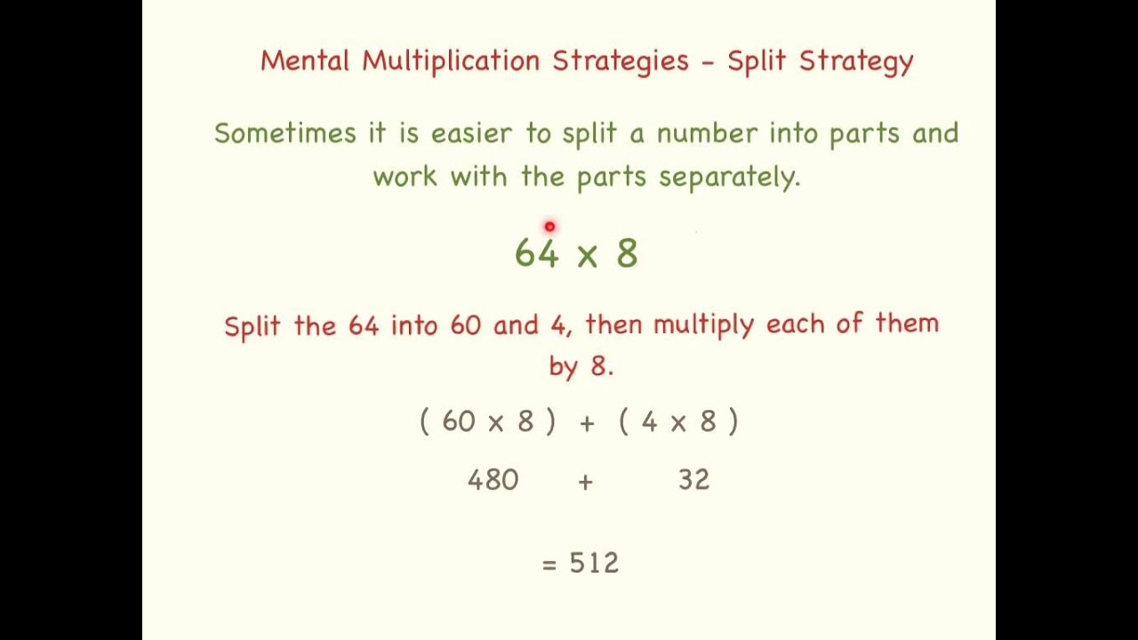 Mental Multiplication Split Strategy YouTube