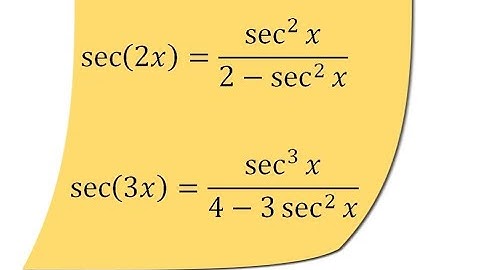 Express sec(2x) & sec(3x) in terms of sec(x)